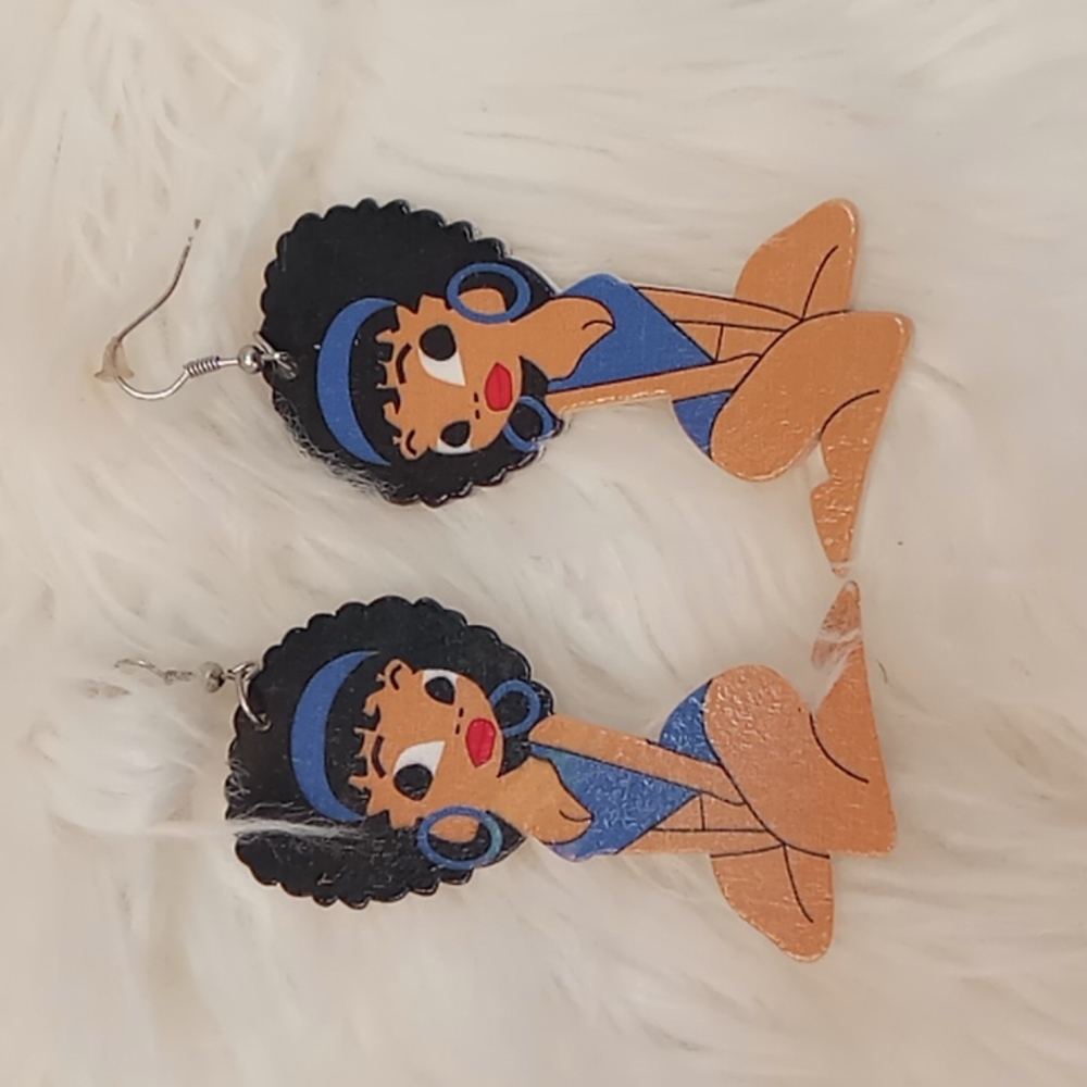 Afro Girl Earrings 5-4-$25